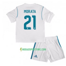 Koszulka Real Madryt Alvaro Morata 21 Dziecięcy Domowe Stroje Piłkarskie 2017/18 Krótki Rękaw