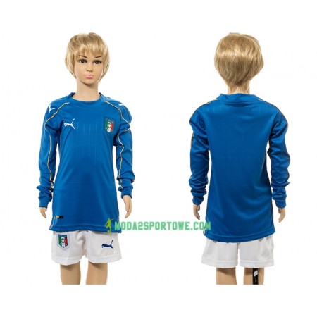 Koszulka Włochy Dziecięcy Domowe Stroje Piłkarskie 2016 Długi Rękaw
