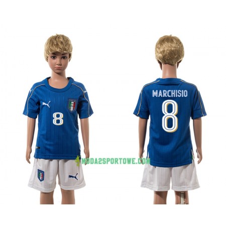 Koszulka Włochy Marchisio 8 Dziecięcy Domowe Stroje Piłkarskie 2016 Krótki Rękaw