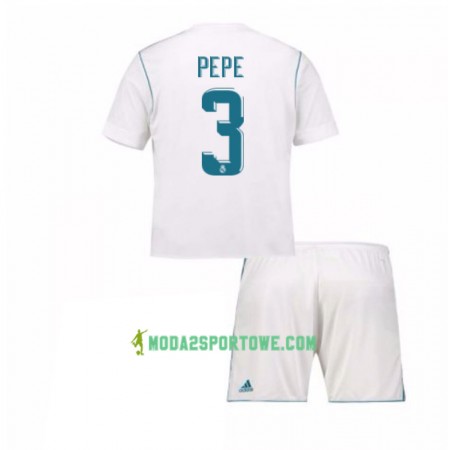 Koszulka Real Madryt Pepe 3 Dziecięcy Domowe Stroje Piłkarskie 2017/18 Krótki Rękaw