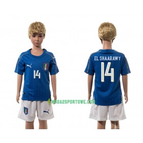 Koszulka Włochy El Shaarawy 14 Dziecięcy Domowe Stroje Piłkarskie 2016 Krótki Rękaw