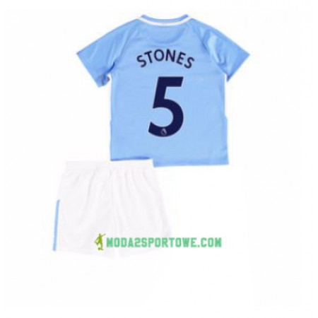 Koszulka Manchester City John Stones 5 Dziecięcy Domowe Stroje Piłkarskie 2017/18 Krótki Rękaw
