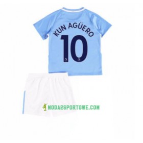 Koszulka Manchester City Sergio Aguero 10 Dziecięcy Domowe Stroje Piłkarskie 2017/18 Krótki Rękaw